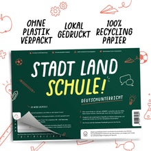 Lade das Bild in den Galerie-Viewer, Stadt Land Schule (Deutschunterricht) | Spieleblock | Lernspiel für Familien ab 9 Jahren - Simon und Jan