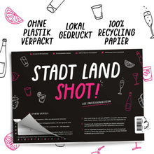 Lade das Bild in den Galerie-Viewer, Stadt Land Shot | Spieleblock | Stadt Land Fluss als Trinkspiel ab 16 - Simon und Jan