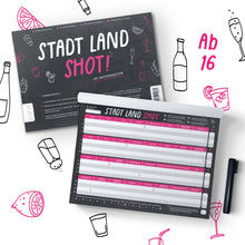 Lade das Bild in den Galerie-Viewer, Stadt Land Shot | Spieleblock | Stadt Land Fluss als Trinkspiel ab 16 - Simon und Jan