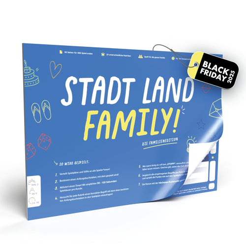 Stadt Land Family | Spieleblock | Lernspiel für Familien ab 9 Jahren - Simon und Jan