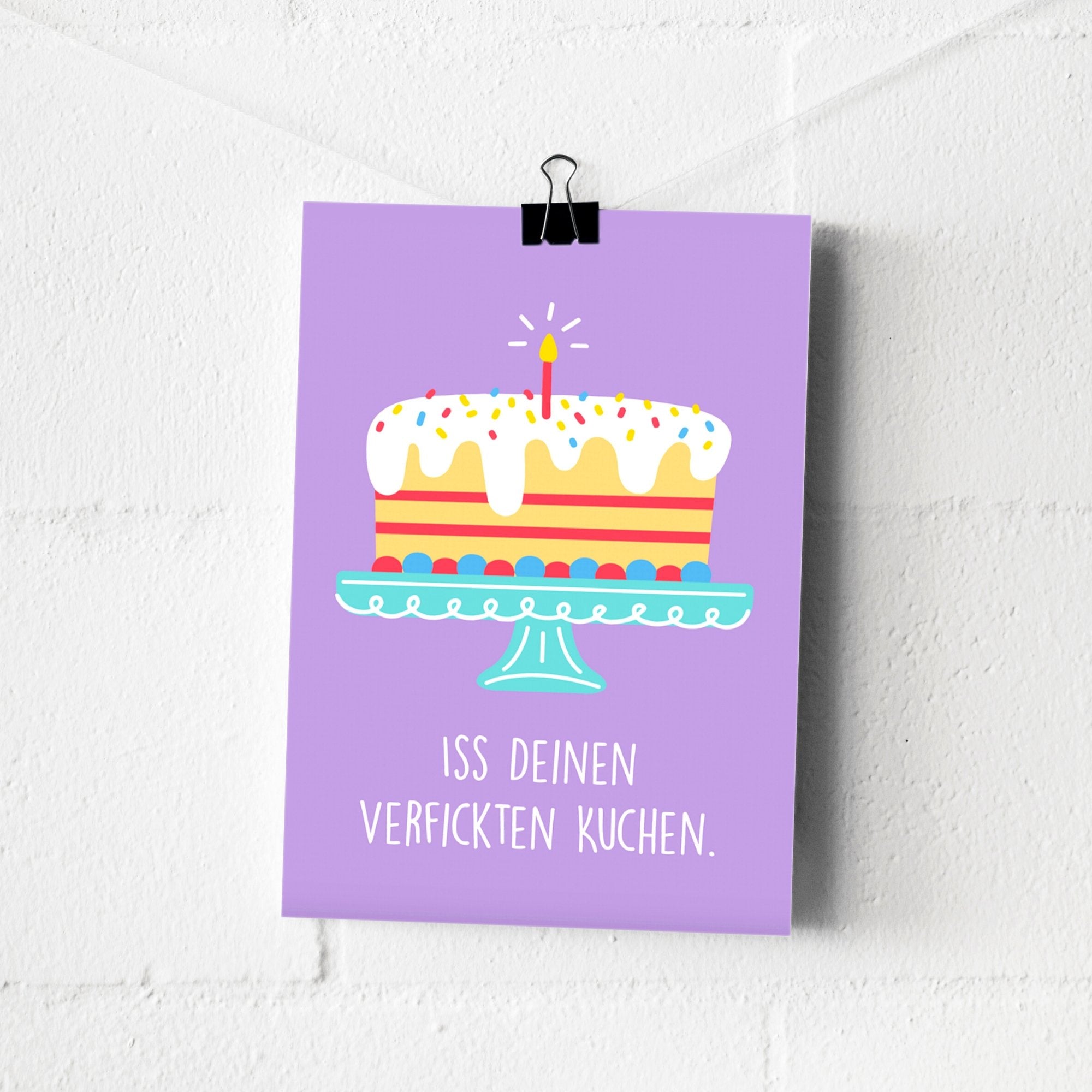 Lustige Geburtstagskarte mit Umschlag | &amp;quot;Kuchen&amp;quot; | Simon &amp; Jan – Simon ...