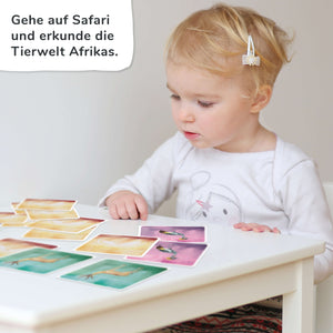 Safari Memo | Tierische Kartenpaare suchen | Denkspiel für Kinder - Simon und Jan