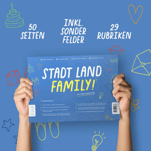 Stadt Land Family | Spieleblock | Lernspiel für Familien ab 9 Jahren - Simon und Jan